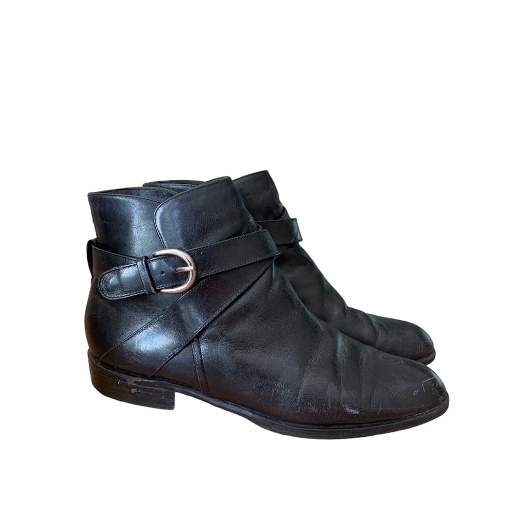 Black Leather Ankle Boots